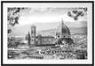 Hausdächer und Kirche in Florenz, Monochrome Passepartout Rechteckig 100