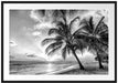 Palmen im Sonnenuntergang auf Barbados, Monochrome Passepartout Rechteckig 100