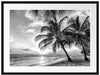 Palmen im Sonnenuntergang auf Barbados, Monochrome Passepartout Rechteckig 80