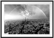 Panorama Regenbogen über Paris, Monochrome Passepartout Rechteckig 100