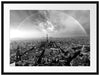 Panorama Regenbogen über Paris, Monochrome Passepartout Rechteckig 80