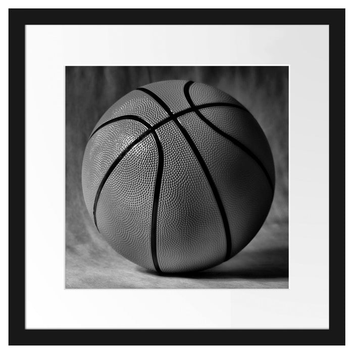 Basketball schwarzer Hintergrund Passepartout Quadratisch 40x40