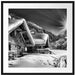 Verschneite Alpenhütte Passepartout Quadratisch 70x70