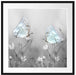 Schmetterling auf kleinen Blumen Passepartout Quadratisch 70x70