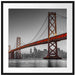 Oakland Bay Brücke bei Sonnenuntergang B&W Detail Passepartout Quadratisch 70