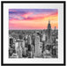New York City bei Sonnenuntergang B&W Detail Passepartout Quadratisch 55