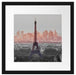 Panorama Eiffelturm bei Sonnenuntergang B&W Detail Passepartout Quadratisch 40