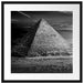 Ägyptische Pyramiden bei Sonnenuntergang, Monochrome Passepartout Quadratisch 55