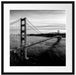 Golden Gate Bridge bei Sonnenuntergang, Monochrome Passepartout Quadratisch 55