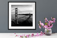 Golden Gate Bridge bei Sonnenuntergang, Monochrome Passepartout Detail Quadratisch