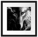 Abstrakter Wolf mit rauchenden Augen, Monochrome Passepartout Quadratisch 40