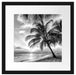 Palmen im Sonnenuntergang auf Barbados, Monochrome Passepartout Quadratisch 40