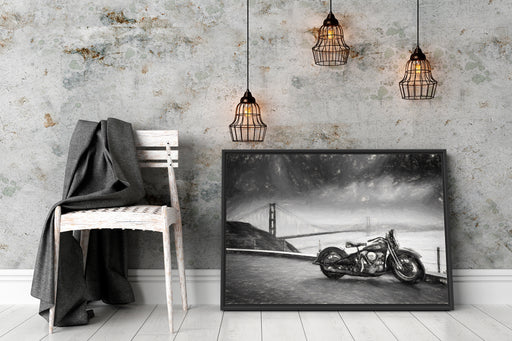 Motorrad Schattenfugenrahmen Wohnzimmer