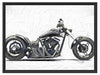 Motorrad grau Carbonoptik Schattenfugenrahmen 80x60