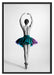anmutige Ballerina im Tütü Schattenfugenrahmen 100x70