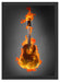 Brennende Gitarre Heiße Flammen Schattenfugenrahmen 55x40