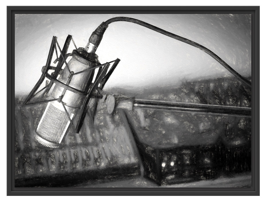 Mikrofon mit Musikanlagen Schattenfugenrahmen 80x60
