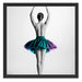 anmutige Ballerina im Tütü Schattenfugenrahmen Quadratisch 55x55