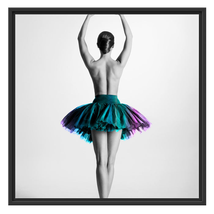 anmutige Ballerina im Tütü Schattenfugenrahmen Quadratisch 70x70