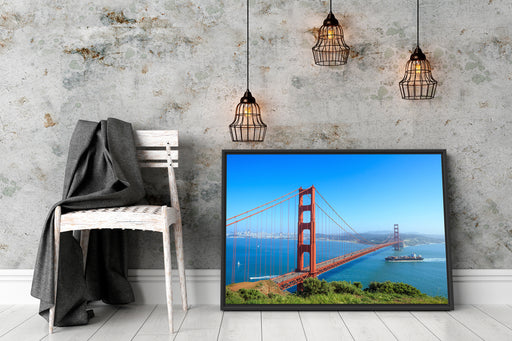 Golden Gate Bridge in USA Schattenfugenrahmen Wohnzimmer
