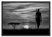 Roter Sonnenuntergang in Afrika Schattenfugenrahmen 100x70