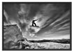 Snowboard Sprung, Extremsport Schattenfugenrahmen 100x70