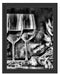 Baguette Wein Alkohol Schattenfugenrahmen 38x30