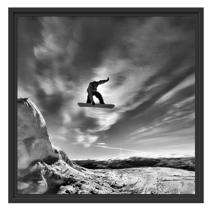 Snowboard Sprung, Extremsport Schattenfugenrahmen Quadratisch 55x55