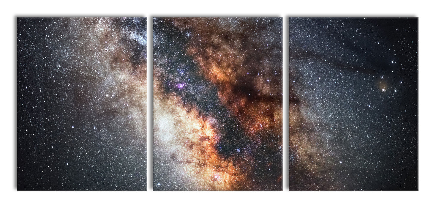 Zentrum der Milchstraße, XXL Leinwandbild als 3 Teiler