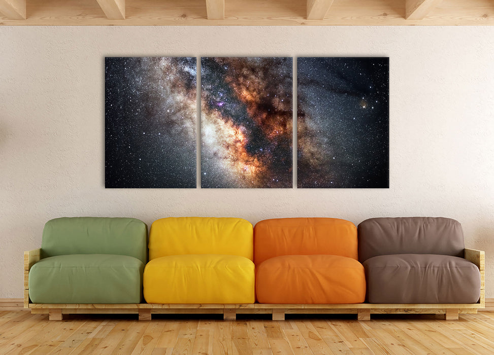 Zentrum der Milchstraße, XXL Leinwandbild als 3 Teiler