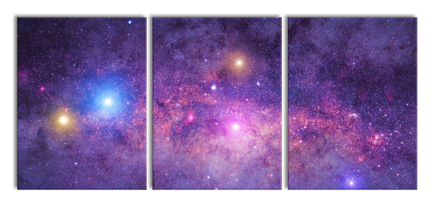 wunderbarer Blick in das Universum, XXL Leinwandbild als 3 Teiler