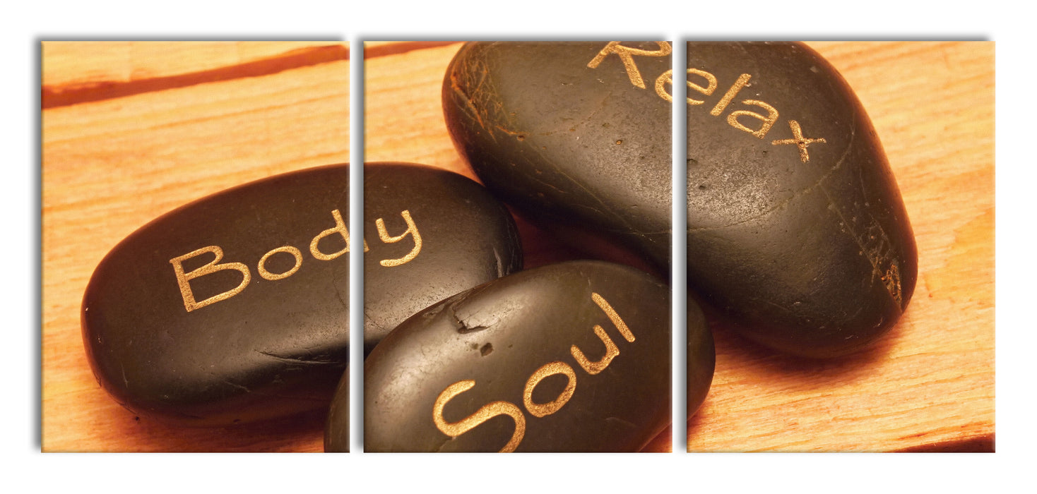 Wellness Body Soul Relax, XXL Leinwandbild als 3 Teiler