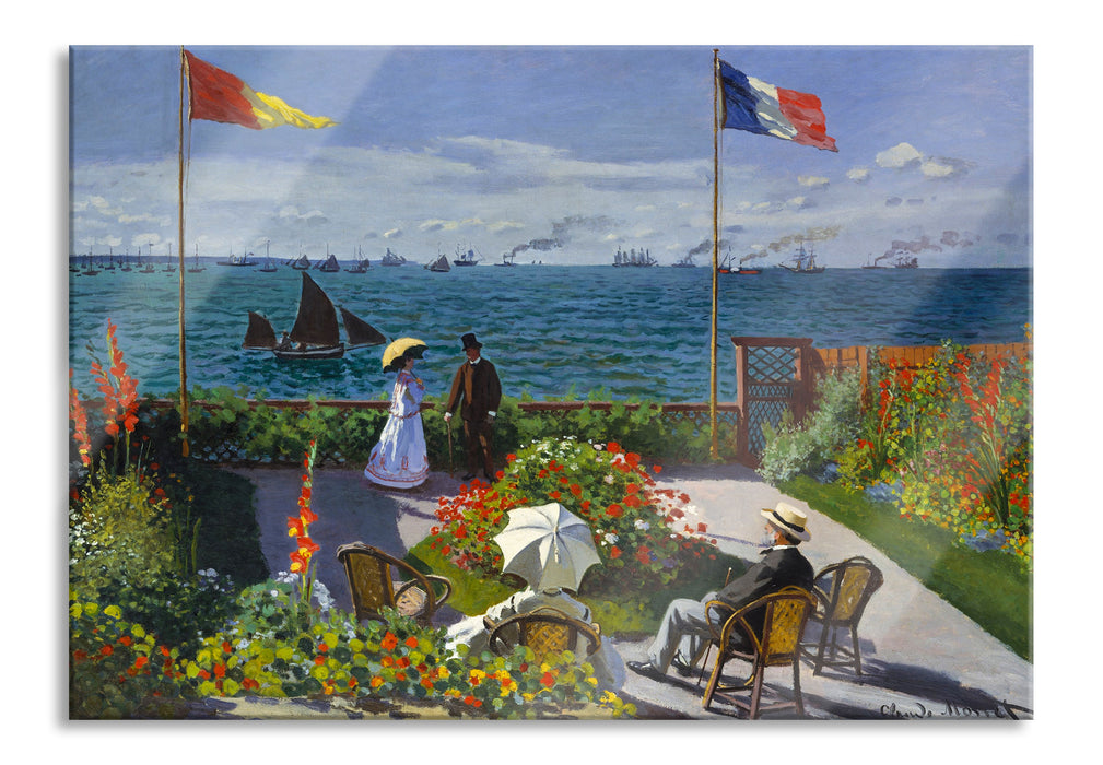 Pixxprint Claude Monet - Garten in Sainte-Adresse, Glasbild