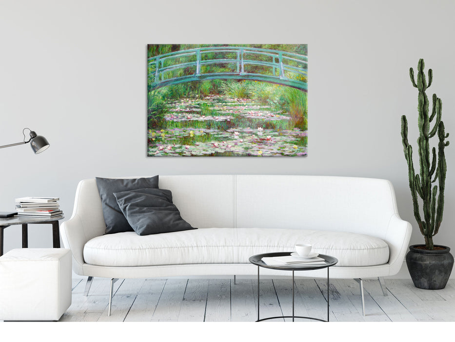 Claude Monet - japanische Brücke über den Seerosenteich I, Glasbild