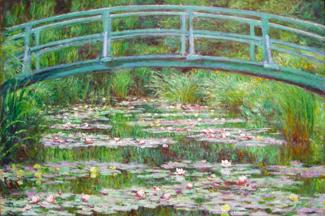 Claude Monet - japanische Brücke über den Seerosenteich I, Glasbild