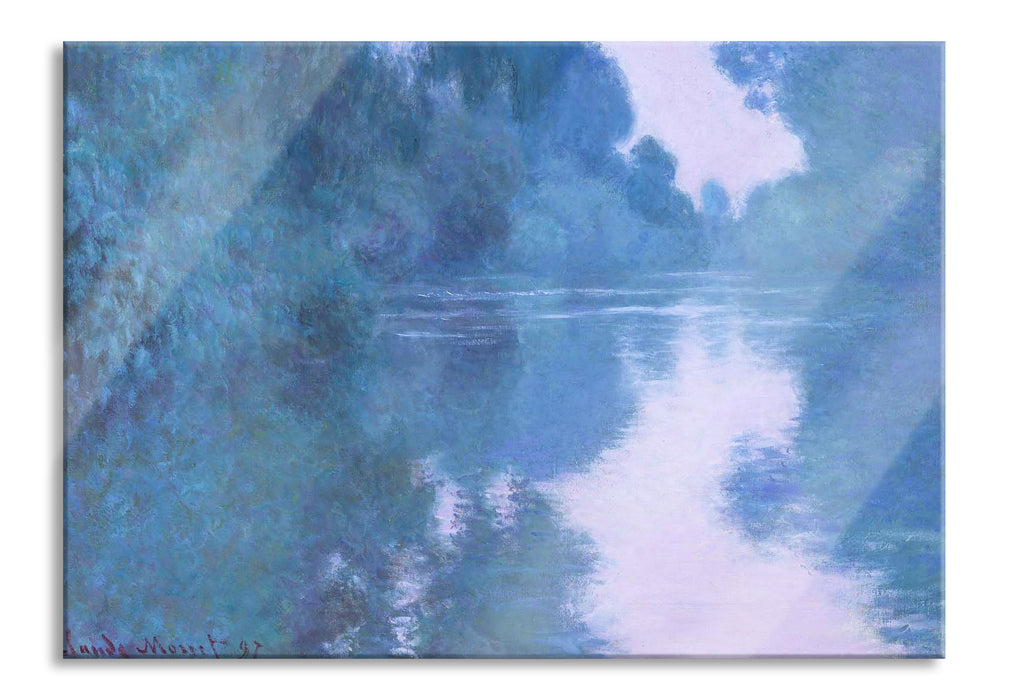 Claude Monet - Morgen an der Seine nahe Giverny, Glasbild