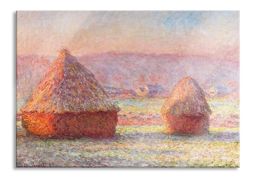 Pixxprint Claude Monet - Heuhaufen, Glasbild