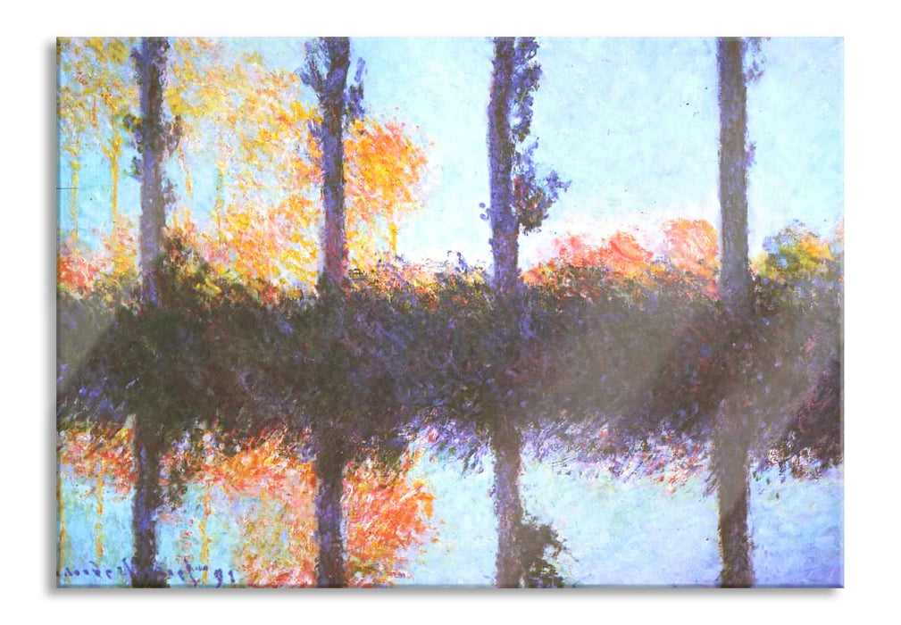 Pixxprint Claude Monet - Die vier Pappeln, Glasbild