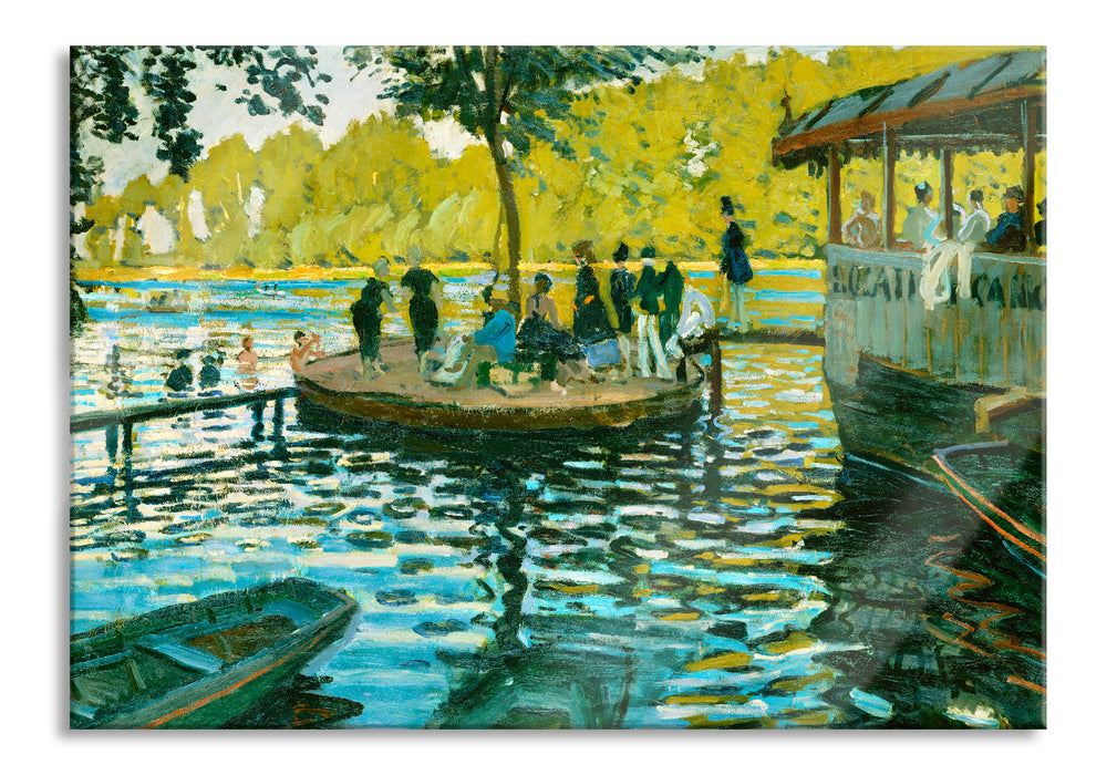 Pixxprint Claude Monet - Badende in La Grenouillère, Glasbild