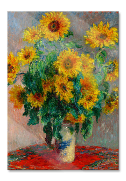 Pixxprint Claude Monet - Ein Strauß Sonnenblumen, Glasbild