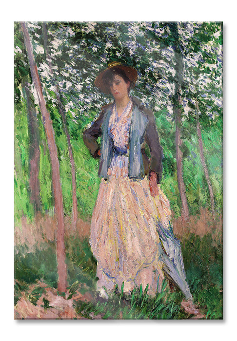 Pixxprint Claude Monet - Die Spaziergängerin Suzanne Hoschedé, Glasbild