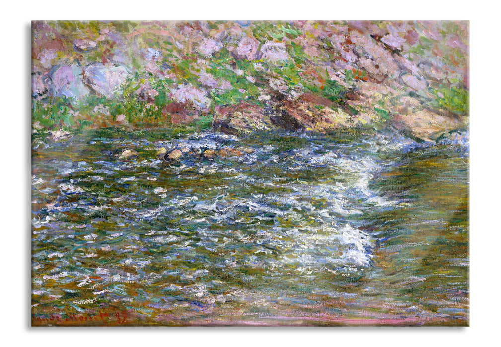 Pixxprint Claude Monet - Stromschnellen an der Petite Cremes, Glasbild