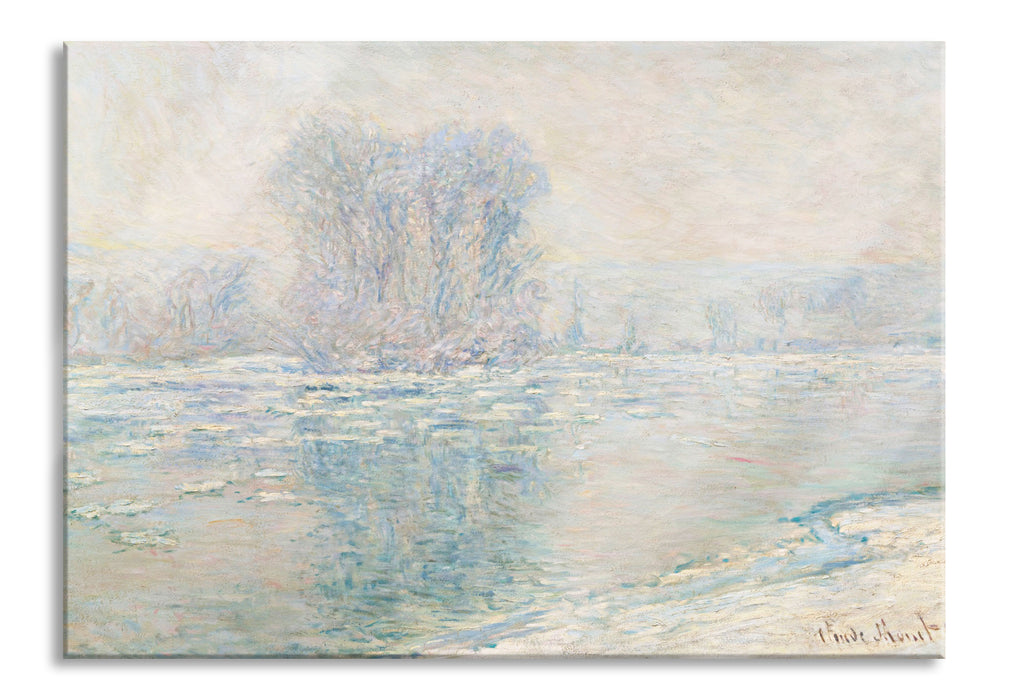 Pixxprint Claude Monet - Eisschollen, Glasbild
