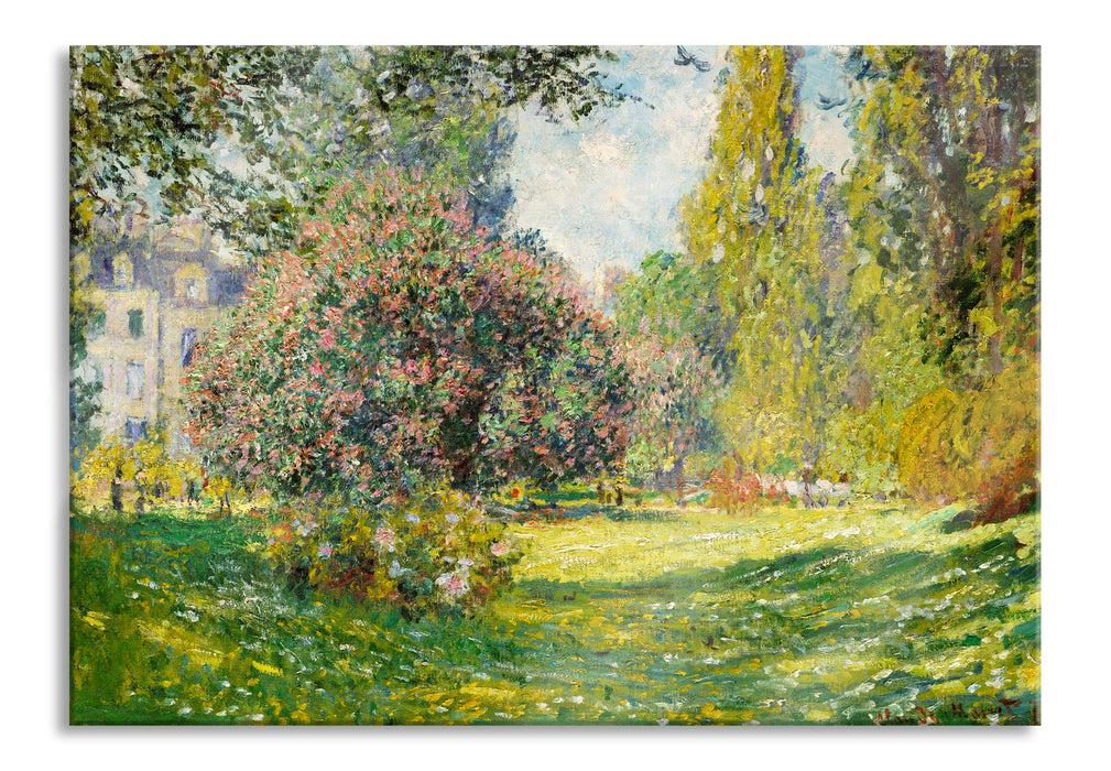 Pixxprint Claude Monet - Landschaft am Park Monceau, Glasbild