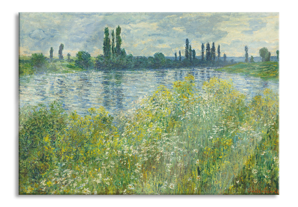 Pixxprint Claude Monet - Île aux Fleurs bei Vétheuil, Glasbild