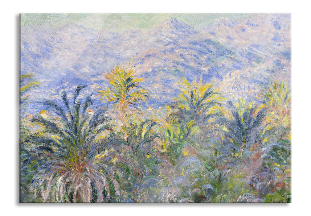 Pixxprint Claude Monet - Palmen in Bordighera, Glasbild