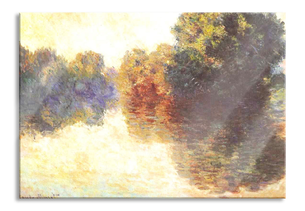 Pixxprint Claude Monet - Die Seine bei Giverny, Glasbild