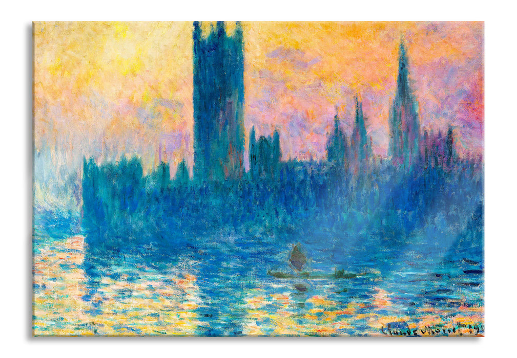 Pixxprint Claude Monet - The Houses of Parliament, Glasbild