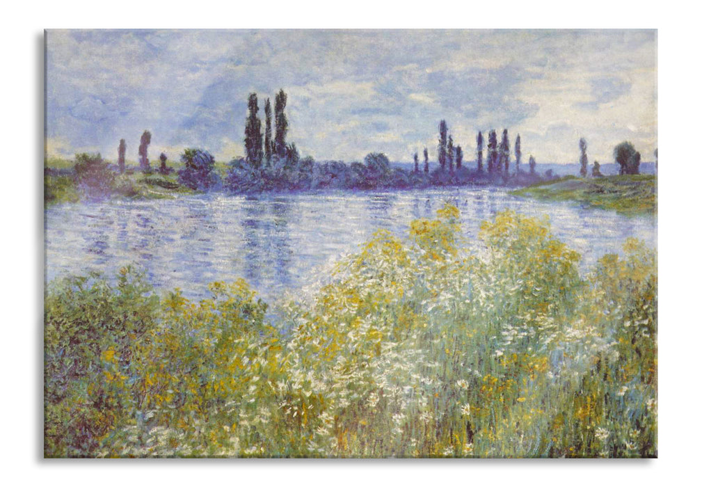 Pixxprint Claude Monet - Seine-Ufer Vétheuil, Glasbild