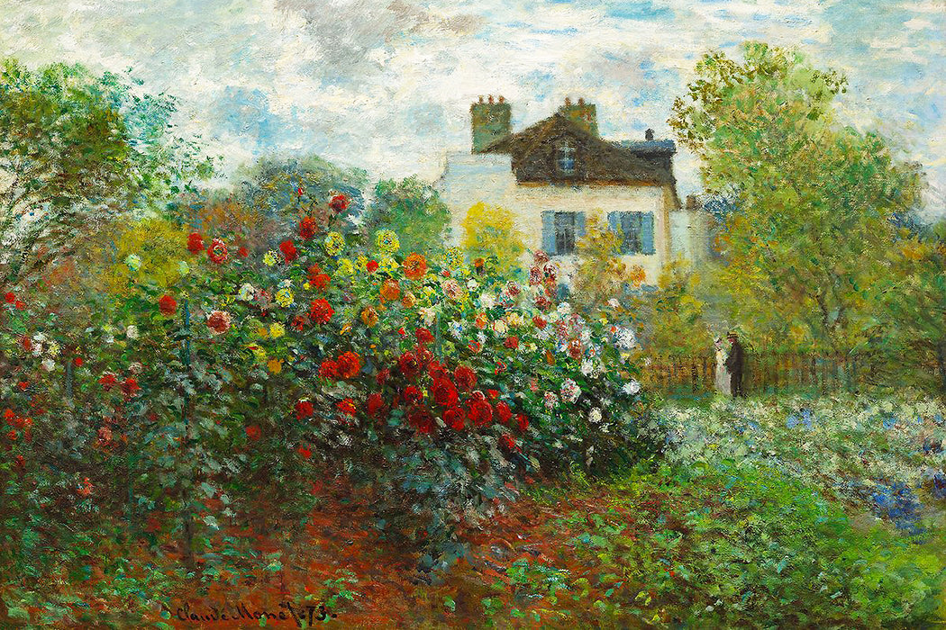 Claude Monet - Des Künstlers Garten in ArgenteuilEi, Glasbild